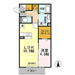 CreekPalace 1LDKの間取図画像