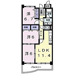 メゾン・ユーカリ 3LDKの間取図画像