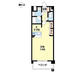 M・メゾン西城 1Kの間取図画像