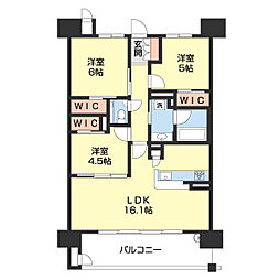 シャルマンフジ和歌山市駅レジタージュ 3LDKの間取図画像