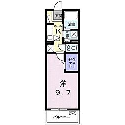 リンデンバウム1 1Kの間取図画像