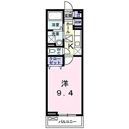 ジェイド3 1Kの間取図画像
