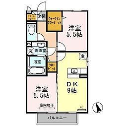 シャローズ 2DKの間取図画像
