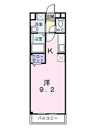 シャン・ド・フルール ワンルームの間取図画像