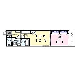 東釘貫丁3丁目アパート(028573502) 1LDKの間取図画像