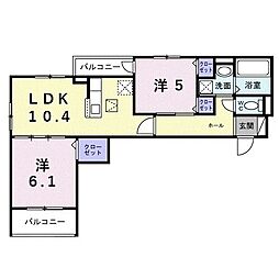 東釘貫丁3丁目アパート(028573502) 2LDKの間取図画像