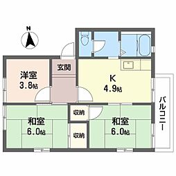 フレグランス二里ケ浜 3Kの間取図画像