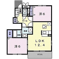 ベルメゾン 2LDKの間取図画像