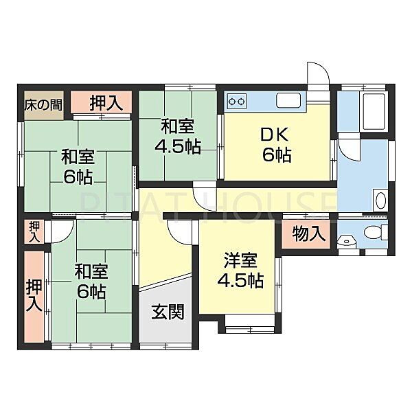 西浜Ｔ戸建 ｜和歌山県和歌山市西浜(賃貸一戸建4DK・1階・57.02㎡)の写真 その2