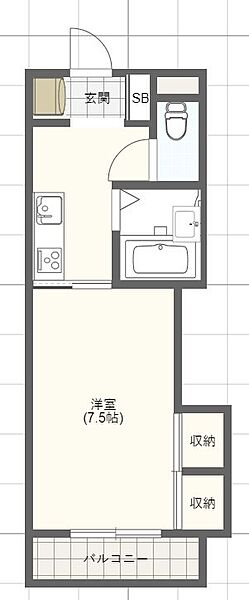 兵庫県姫路市白国１丁目(賃貸マンション1K・3階・25.35㎡)の写真 その2