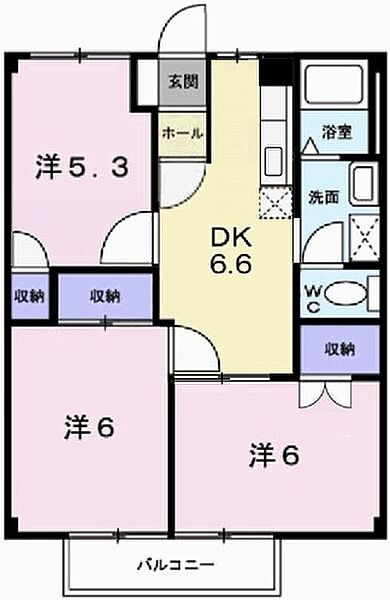 兵庫県姫路市広畑区蒲田１丁目(賃貸アパート3DK・2階・55.89㎡)の写真 その2