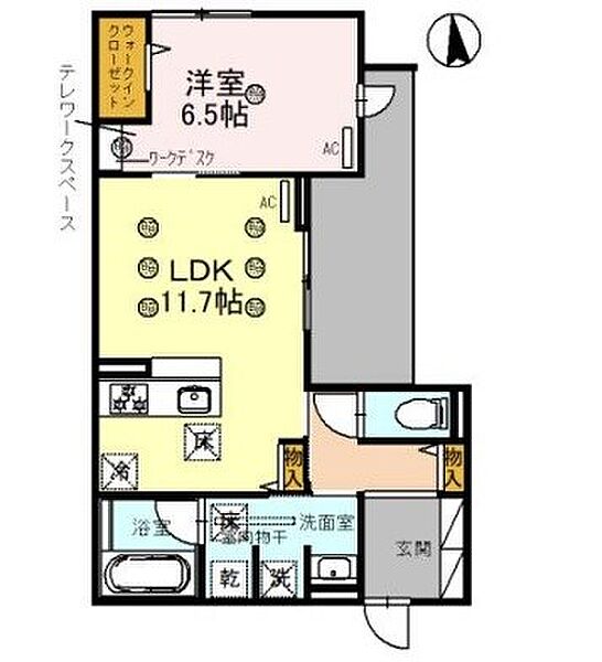 兵庫県姫路市綿町(賃貸アパート1LDK・1階・49.79㎡)の写真 その2