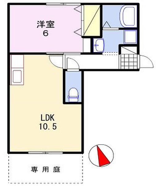 兵庫県姫路市飾磨区今在家北３丁目(賃貸アパート2DK・1階・40.92㎡)の写真 その2