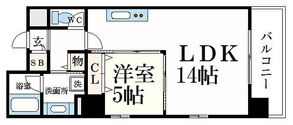 兵庫県姫路市福沢町(賃貸マンション1LDK・7階・45.81㎡)の写真 その2