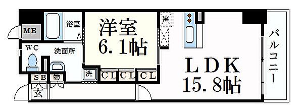 兵庫県姫路市博労町(賃貸マンション1LDK・2階・53.86㎡)の写真 その2