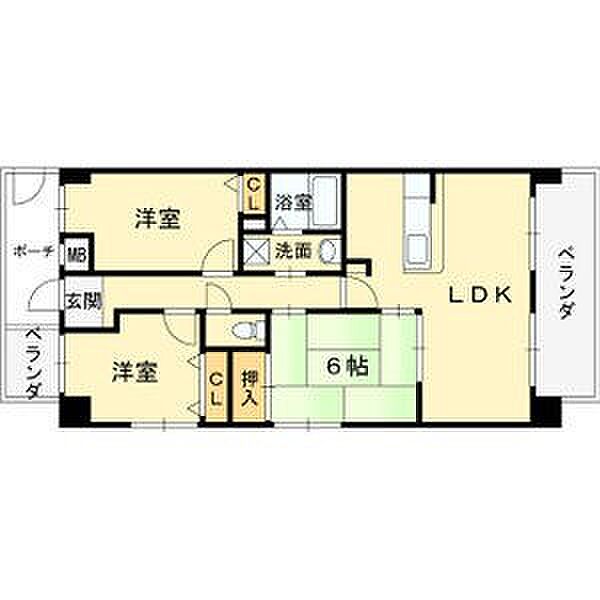 兵庫県姫路市青山北３丁目(賃貸マンション3LDK・2階・65.37㎡)の写真 その2