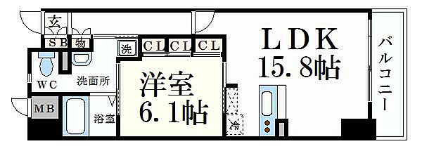 兵庫県姫路市博労町(賃貸マンション1LDK・8階・53.86㎡)の写真 その2
