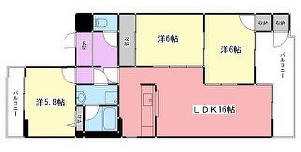 兵庫県姫路市龍野町１丁目(賃貸マンション3LDK・2階・71.60㎡)の写真 その2