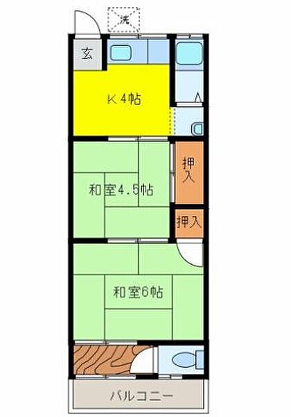 兵庫県加古川市加古川町溝之口(賃貸アパート2K・2階・33.00㎡)の写真 その2