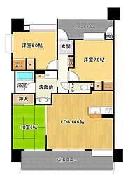 ランドゥール久留米サウスステージ 3LDKの間取図画像