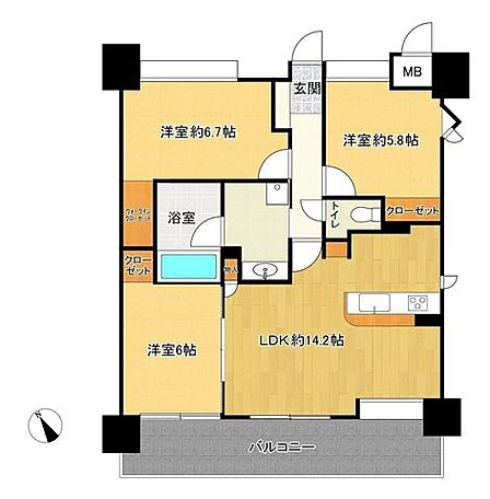 3LDK 間取り