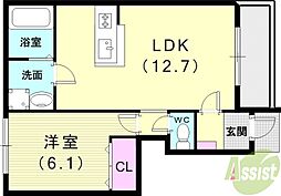 山陽電鉄本線 西二見駅 徒歩5分の賃貸アパート 1階1LDKの間取り