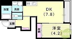 サニープレイス 1DKの間取図画像