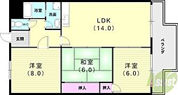 清秀レジデンス 3LDKの間取図画像