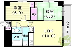 ウィステリア明石 2LDKの間取図画像