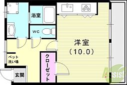 かぎ屋ビル 1Kの間取図画像