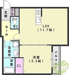 ジーメゾン大久保リベイル 1LDKの間取図画像
