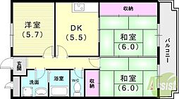フィオーレヤマダ 3DKの間取図画像