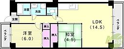 クレール松の内 2LDKの間取図画像