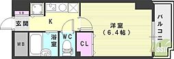 YKハイツ西明石 1Kの間取図画像