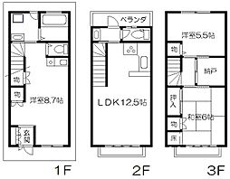 中京区末丸町貸家 3SLDKの間取り