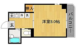 ラ・ビスタII 2階1Kの間取り