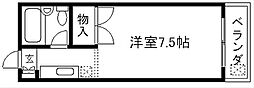ジョイナス三宅 2階1Kの間取り