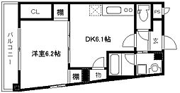 グラシオン西陣 1DKの間取図画像