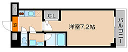 下鴨グランドビル 1Kの間取図画像