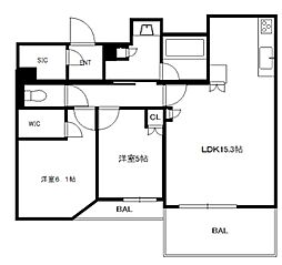 プレミスト二条城北 2LDKの間取図画像