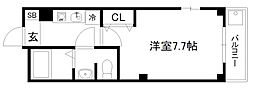 シャトー五福 1Kの間取図画像