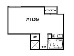 ギオンZENBUILDING ワンルームの間取図画像