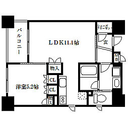 リヴァーク四条烏丸 1LDKの間取図画像
