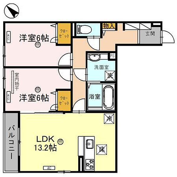 トリシアクレール ｜大阪府和泉市和気町1丁目(賃貸アパート2LDK・1階・63.04㎡)の写真 その2