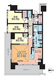 プラウド大和 10階3LDKの間取り