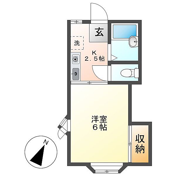 ロマーナ中庄 ｜岡山県倉敷市中庄(賃貸アパート1K・2階・20.28㎡)の写真 その2