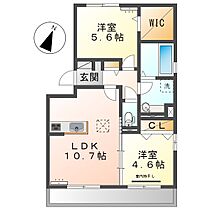 ヴェルデ溝口  ｜ 岡山県総社市溝口（賃貸アパート2LDK・1階・52.55㎡） その2