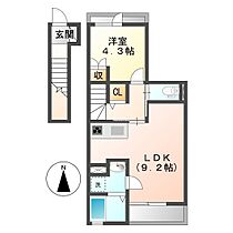 Louvre西中新田  ｜ 岡山県倉敷市西中新田（賃貸アパート1LDK・2階・40.74㎡） その2