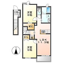 岡山県倉敷市真備町箭田（賃貸アパート2LDK・2階・58.21㎡） その2