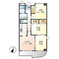 岡山県倉敷市老松町3丁目（賃貸マンション3LDK・4階・67.66㎡） その2